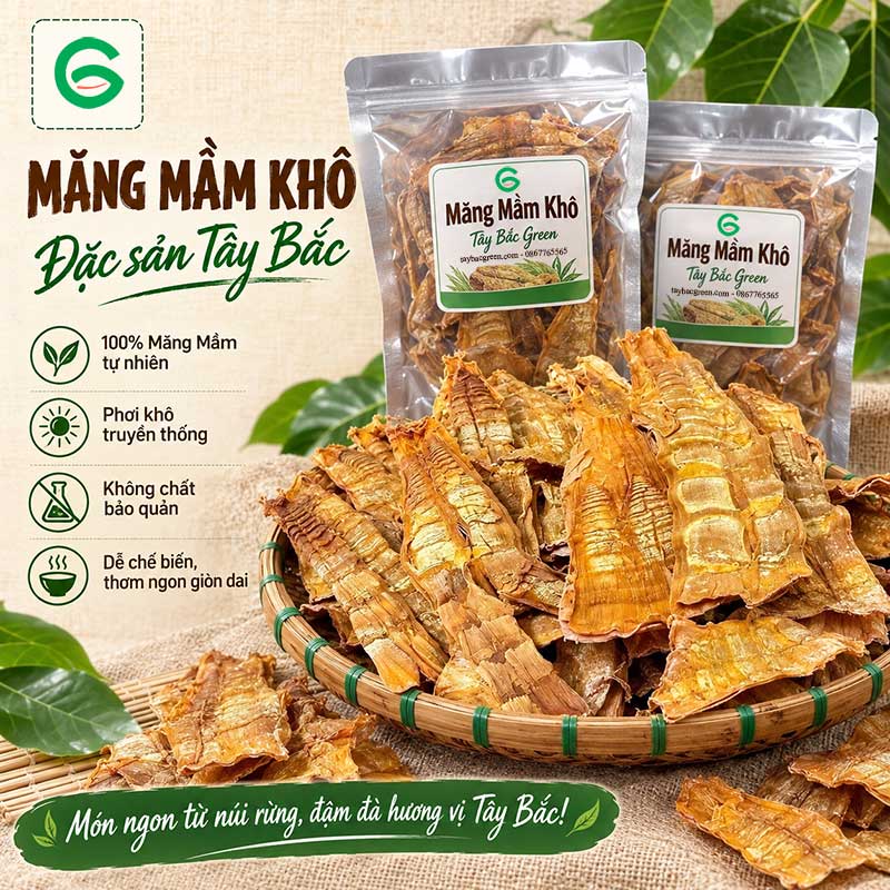 Măng Khô Rừng Tây Bắc 1kg