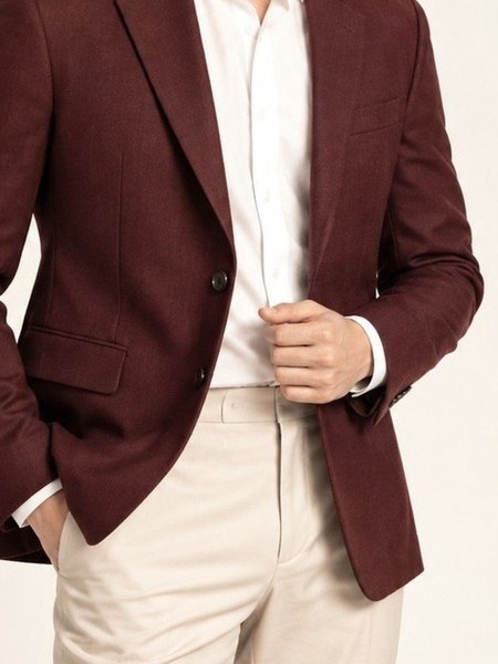 Blazer nam đỏ rượu