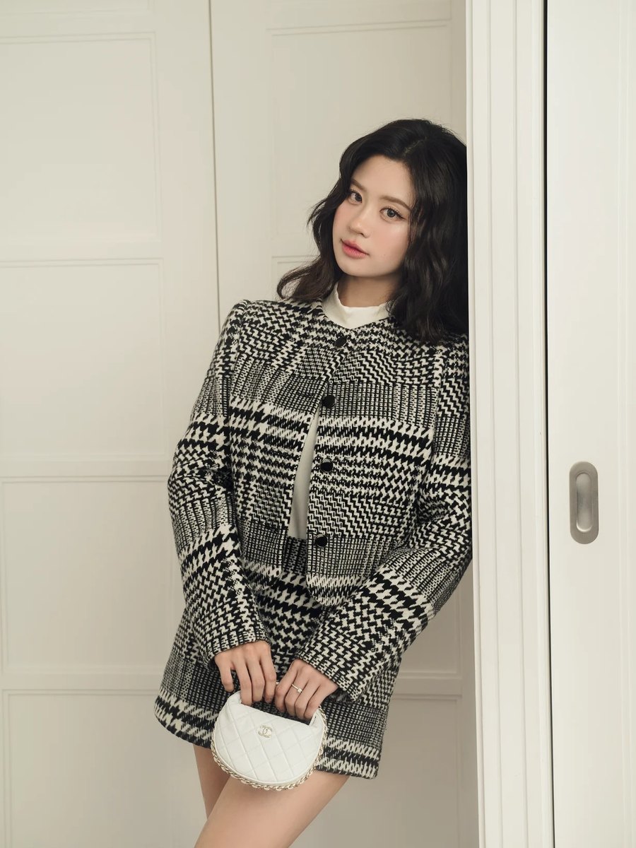Áo khoác dạ kẻ houndstooth