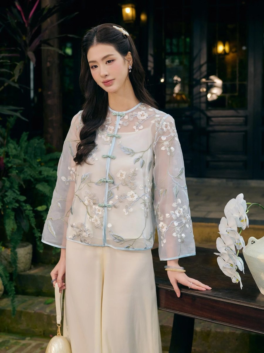 Quần lụa tằm ống suông