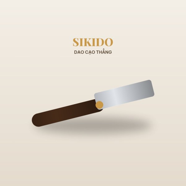 Dao cạo thẳng cán gỗ Sikido