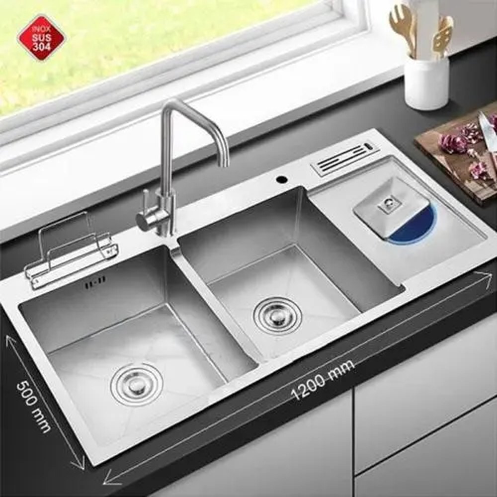 Chậu rửa bát 2 hố có cánh SK-K120