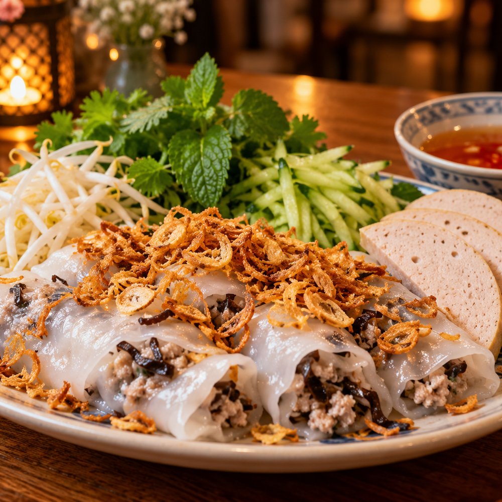 Bánh cuốn nhân mộc nhĩ