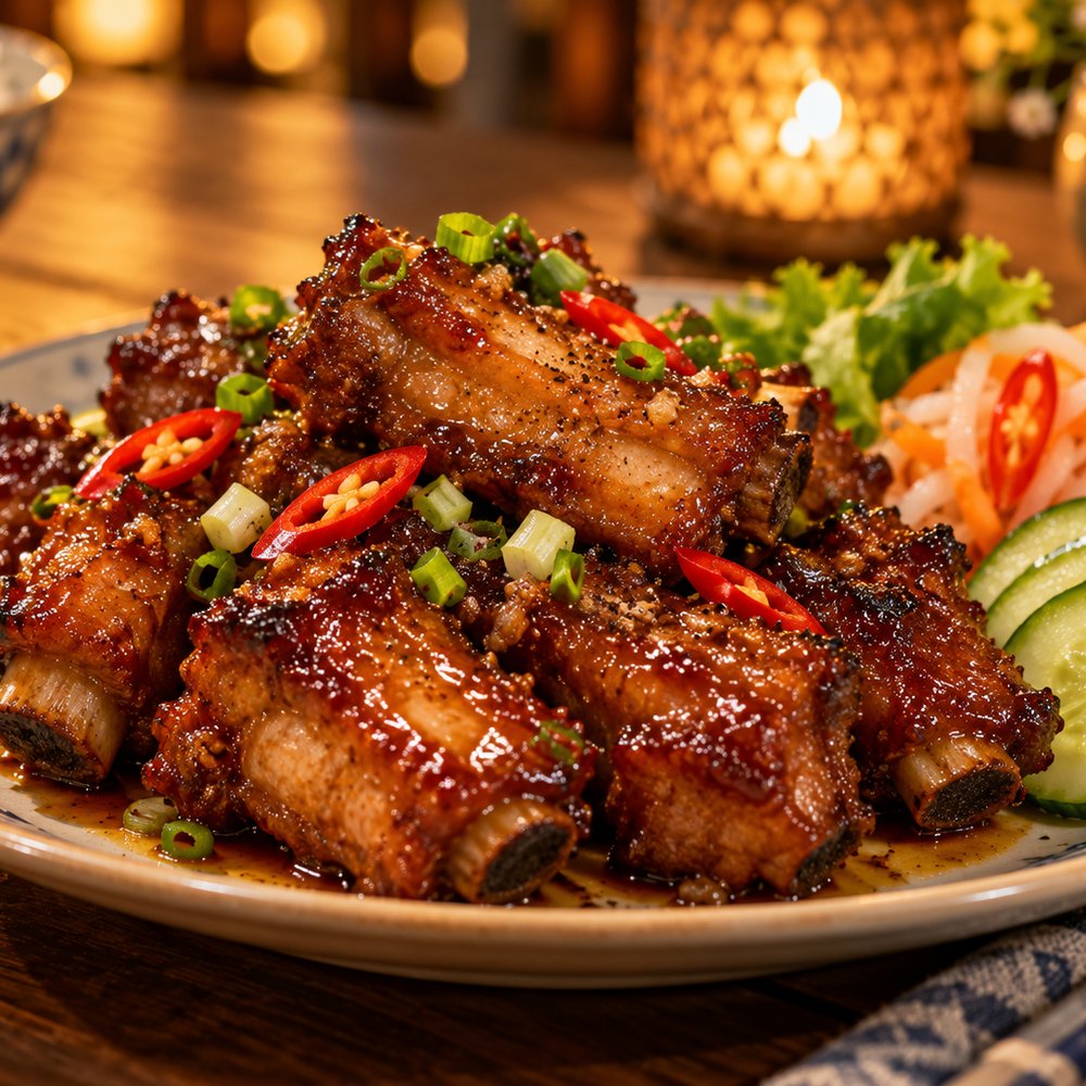 Sườn non rim mắm