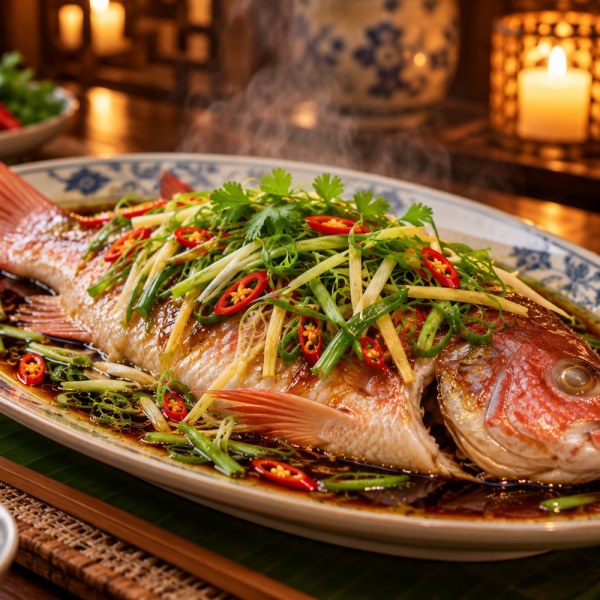 Cá diêu hồng hấp xì dầu