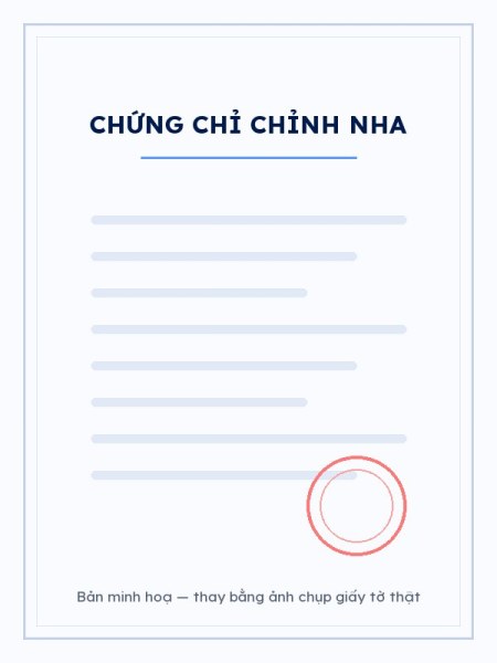 Chứng chỉ chỉnh nha khay trong suốt