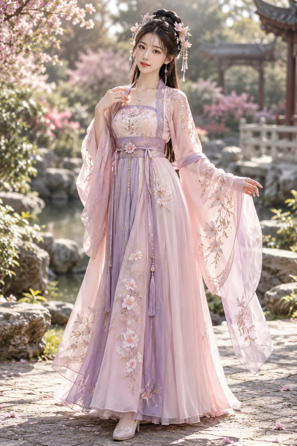 Hán phục cổ trang hồng