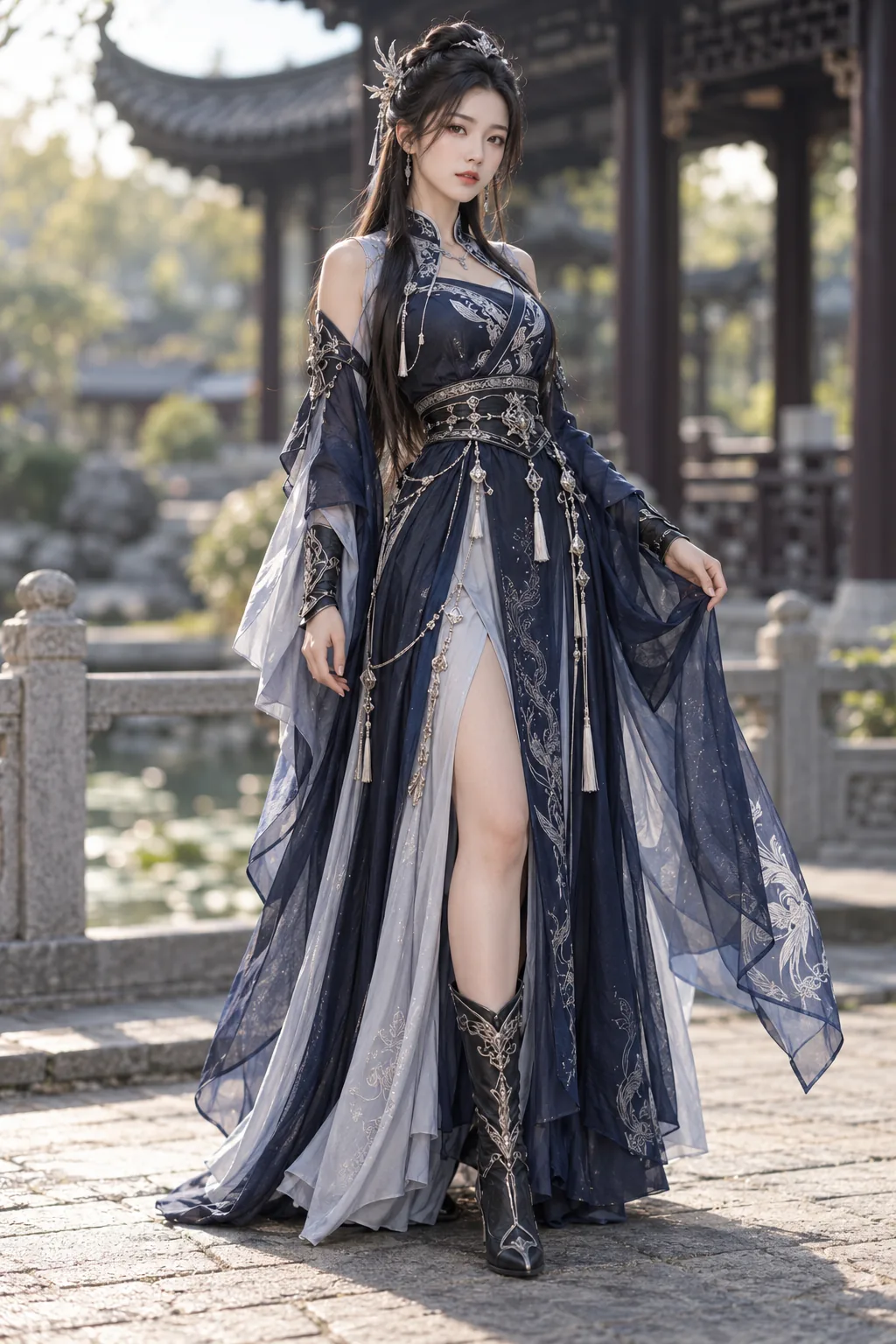 Nữ hiệp dạ hành áo lam đen