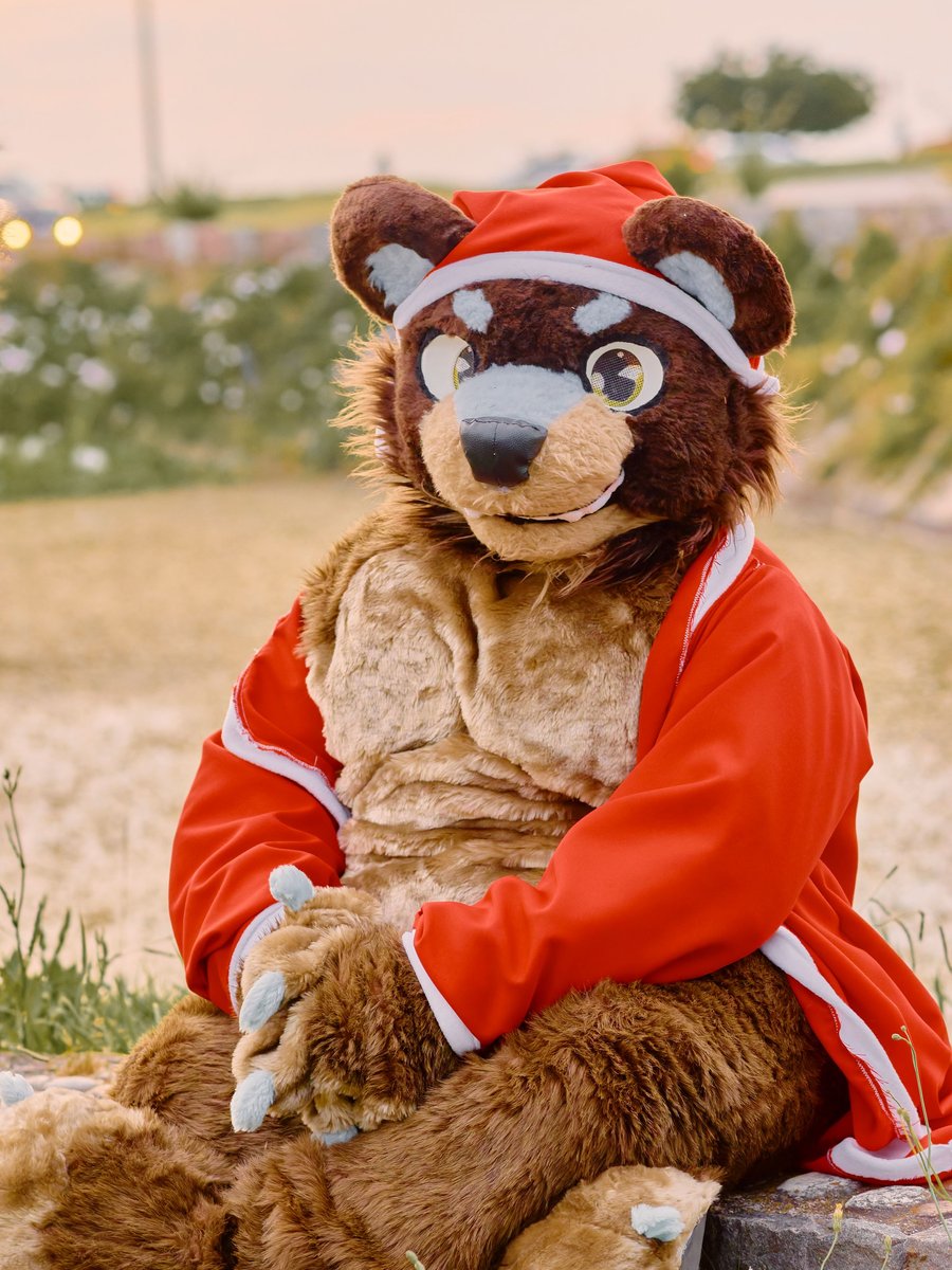 Mascot gấu bông áo cam