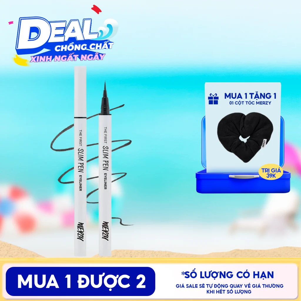 Bút Kẻ Mắt Merzy Siêu Mảnh, Bền Màu, Lâu Trôi The First Slim Pen Eyeliner 0.45g